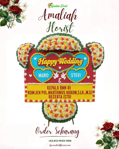 Karangan Papan Bunga Pernikahan di Tului